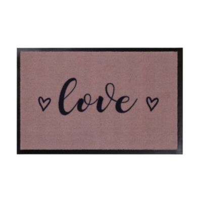 Tapis absorbant polyamide love rose L.60 x l.40 cm