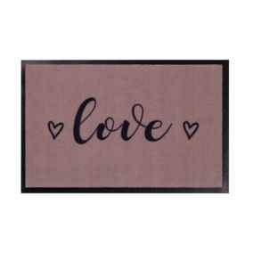 Tapis absorbant polyamide love rose L.60 x l.40 cm