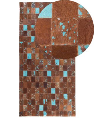 Tapis ALIAGA 80 x 150 cm Cuir Marron