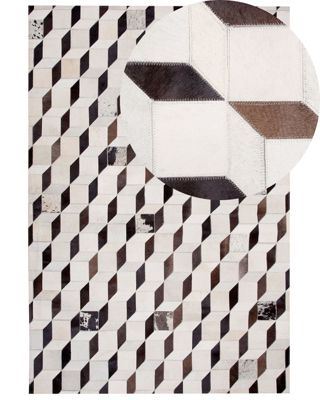 Tapis ALPKOY 140 x 200 cm Cuir Blanc