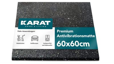 Tapis Anti-Vibration en caoutchouc recyclé  Épaisseur  5 mm, 60 x 60 cm - Floordirekt