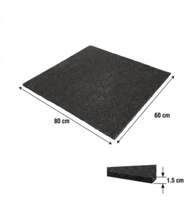 Tapis anti-vibration pour machine à laver, en caoutchouc noir, Diall