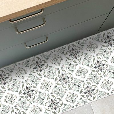 Tapis antidérapant - Agathe - vinyle - int./ext. - Multicolore - 50x200cm