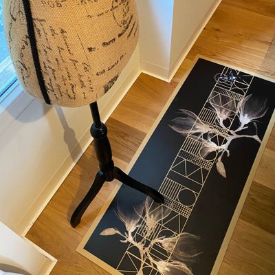 Tapis antidérapant - Boho chic - vinyle - int./ext. - Noir - 50x120cm