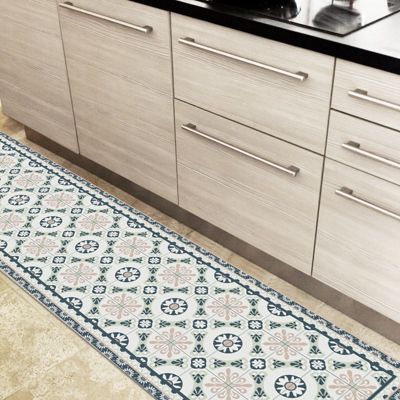 Tapis antidérapant - CC Léonie - vinyle - int./ext. - Bleu - 50x200cm
