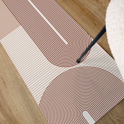 Tapis antidérapant - Géométrique - vinyle - int./ext. - Rouge - 50x120cm