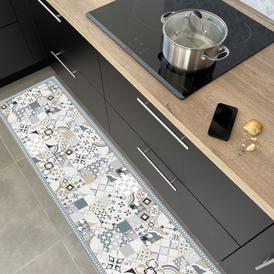 Tapis antidérapant - JC Dulce - vinyle - int./ext. - Bleu - 50x120cm