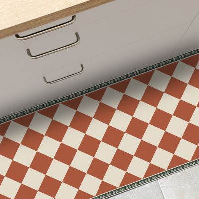 Tapis antidérapant - Rétro - vinyle - int./ext. - Rouge - 50x120cm
