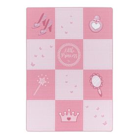 Tapis antidérapant rose pour fille Princess 150x100 CM - Rose