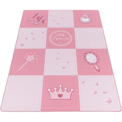 Tapis antidérapant rose pour fille Princess 170x120 CM - Rose