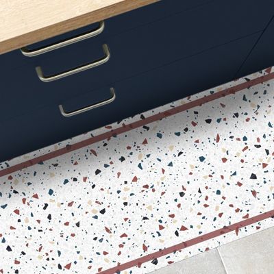 Tapis antidérapant - Terrazzo - vinyle - int./ext. - Multicolore - 50x120cm