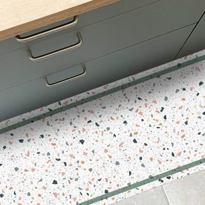 Tapis antidérapant - Terrazzo - vinyle - int./ext. - Multicolore - 50x200cm