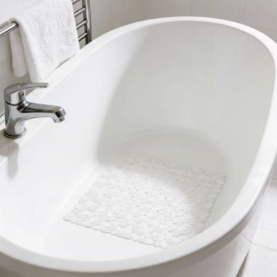 Tapis antidérapant carré pour baignoire et douche GoodHome Koros coloris blanc en PVC L.53 x l.53 cm