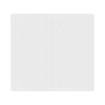 Tapis antidérapant rectangulaire baignoire et douche Glomma coloris blanc en élastomère thermoplastique L.52 x l.54 cm
