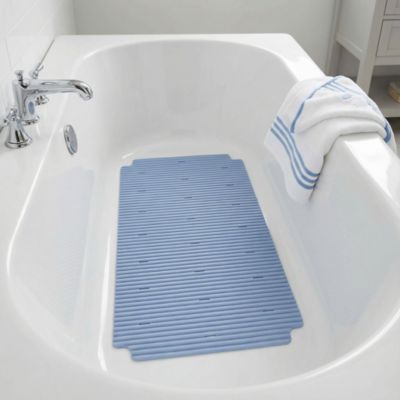 Tapis antidérapant rectangulaire baignoire et douche GoodHome Drina coloris bleu en PA, PE et PP L.69 x l.36 cm