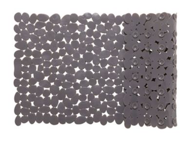 Tapis antidérapant rectangulaire baignoire et douche GoodHome Koros coloris anthracite en PVC L.70 x l.33 cm