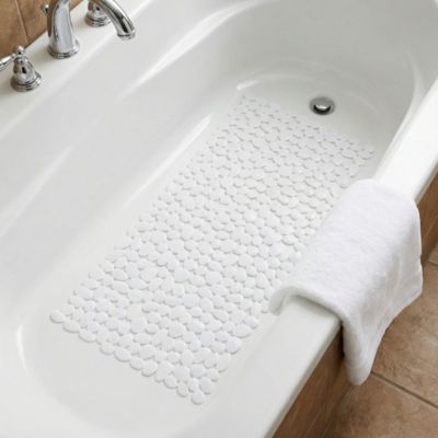 Tapis antidérapant rectangulaire baignoire et douche GoodHome Koros coloris blanc en PVC L.70 x l.33 cm
