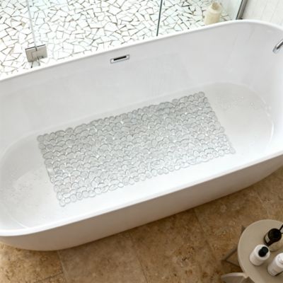 Tapis antidérapant rectangulaire baignoire et douche GoodHome Koros coloris transparent en PVC L.70 x l.33 cm