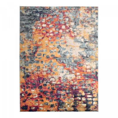 Tapis art abstrait - PF DESI Couleurs vives, bleu, orange, rose