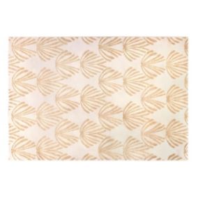 Tapis art déco - 160 x 230 cm - beige et lurex doré - LYSA