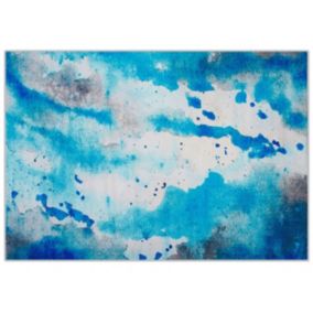 Tapis avec tache bleu et grise 160 x 230 cm BOZAT