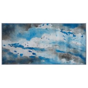 Tapis avec tache bleu et grise 80 x 150 cm BOZAT