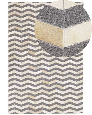 Tapis BAGGOZE Gris foncé 160 x 230 cm Cuir