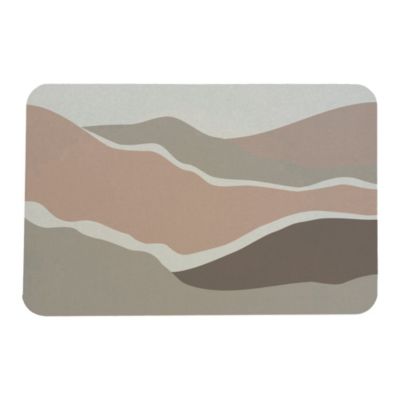 Tapis bain douche diatomite l.60 x L.39 cm motifs design coloris beige, Future Home Dune
