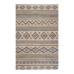 Tapis Bambou antidérapant  naturel tapis de decoration Ethnique Gris  60 x 90 cm