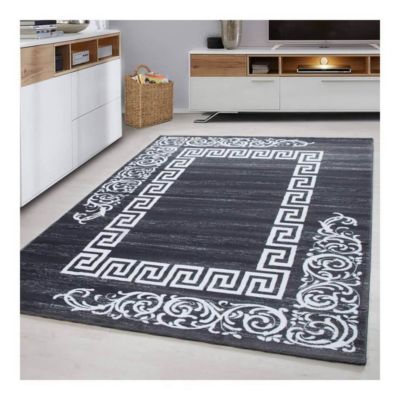 Tapis baroque pour salon en polypropylène Aftas 150x80 CM - Gris