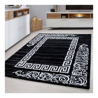 Tapis baroque pour salon en polypropylène Aftas 150x80 CM - Noir