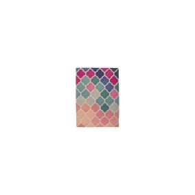 Tapis baroque rose rectangle à courtes mèches Rosella 230x160 CM - Rose