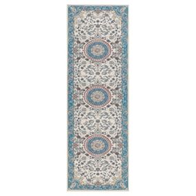 Tapis beige et bleu 80 x 240 cm GORDES