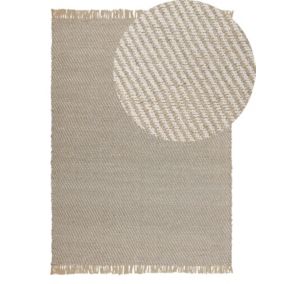 Tapis beige à motif rayé 140 x 200 cm ALADAG