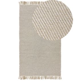 Tapis beige à motif rayé 80 x 150 cm ALADAG