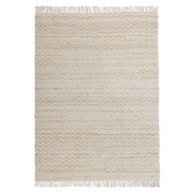 Tapis beige à motif zigzag 140 x 200 cm AFRIN