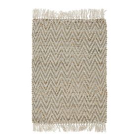 Tapis beige à motif zigzag 50 x 80 cm AFRIN