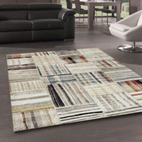 Tapis berbère 120x170 tissé motifs tribaux MARO beige