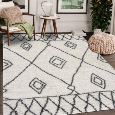 Tapis berbère 160x220 tissé motif ethnic DOUX 2 crème