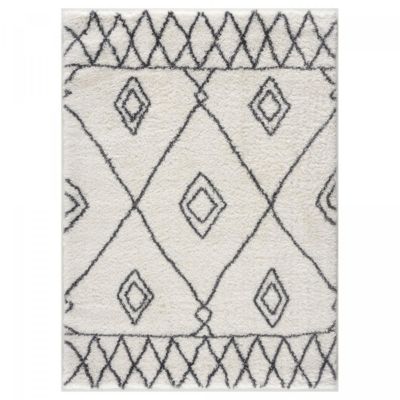 Tapis berbère 160x220 tissé motif ethnic DOUX 2 crème