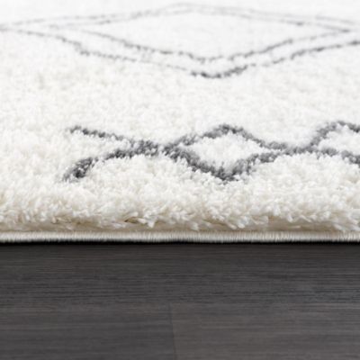 Tapis berbère tissé motif ethnic LYN4 DOUX 3, crème, gris foncé
