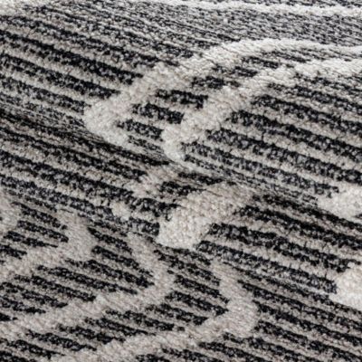 Tapis berbère tissé motifs ethno-chic NAXTAZ 3, noir, écru