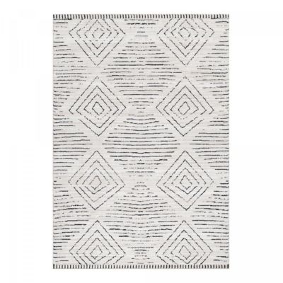 Tapis berbère tissé motifs ethno-chic NAXTAZ 5, écru, écru