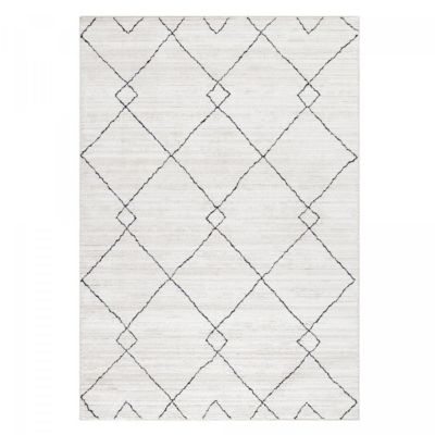 Tapis berbère tissé motifs ethno-chic NAXTAZ 8, écru, gris