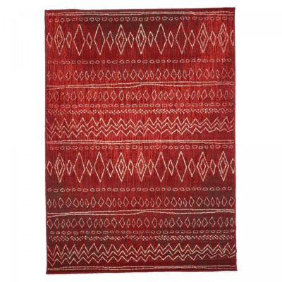 Tapis berbère tissé motifs tribaux LYN1 BERBI, rouge