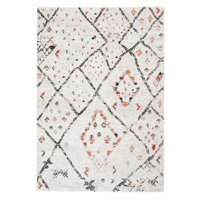 Tapis berbère tissé motifs tribaux LYN8 MORYLA, crème