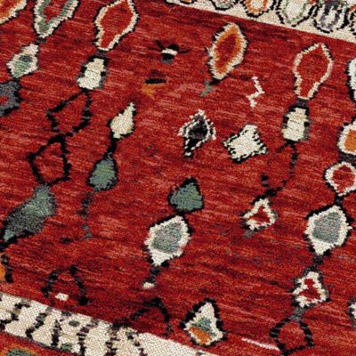 Tapis berbère tissé motifs tribaux MOROCO, rouge