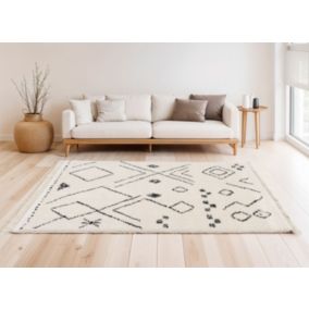 Tapis berbère à franges beige L.230 x l.160cm Balta