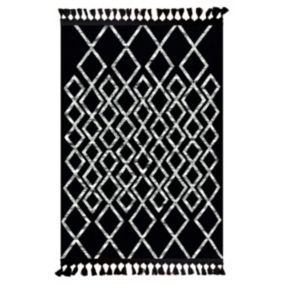 Tapis BERBERE FAS Noir, Dimension: 300x400