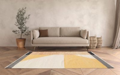 Tapis bi-fabric jaune GoodHome L.230 x l.160 cm